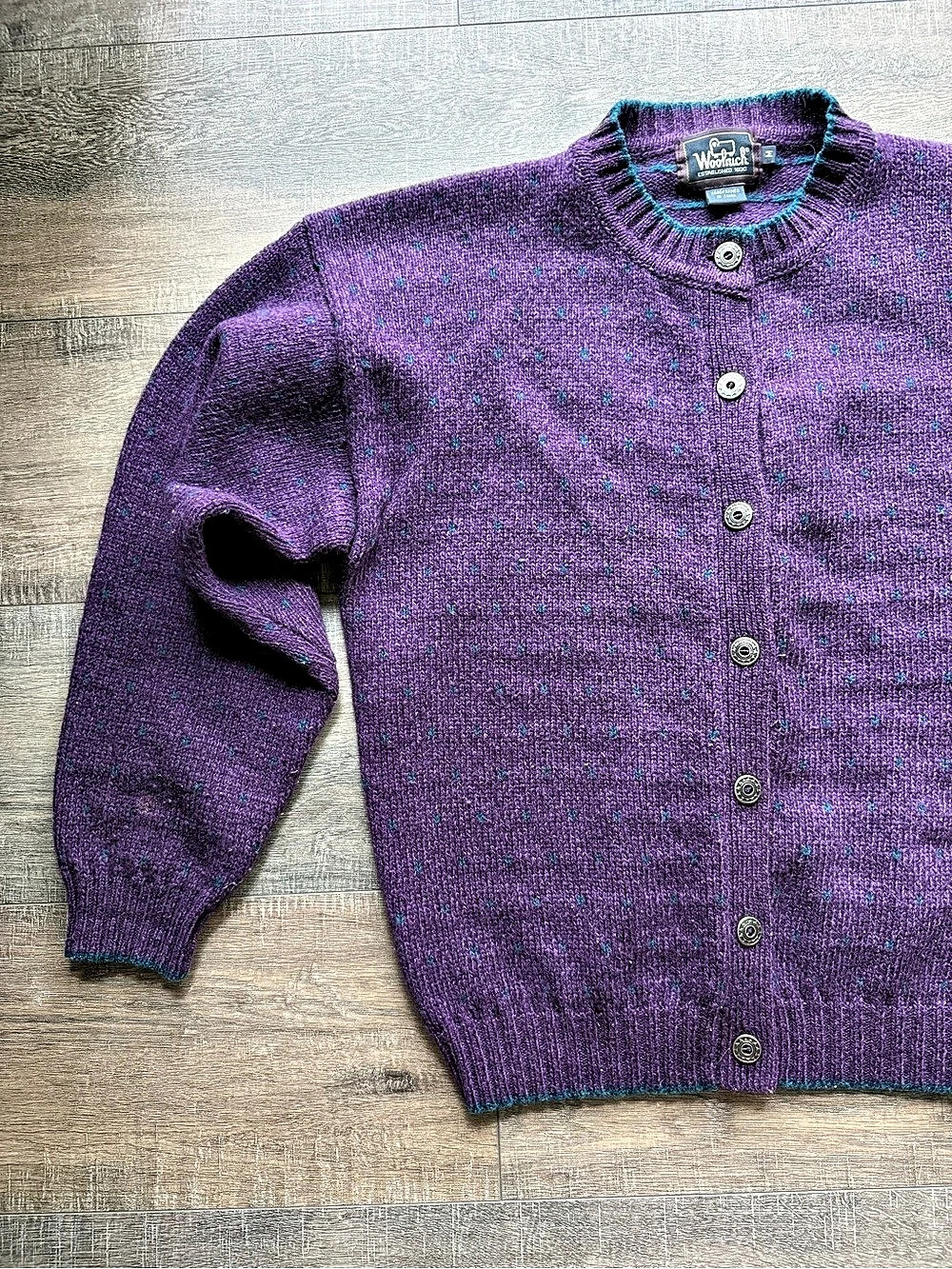 Woolrich Women's Wool Cardigan Purple Size Medium